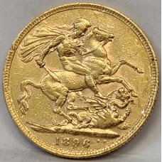 AUSTRALIA 1896 . ONE 1 SOVEREIGN . SYDNEY . GOLD